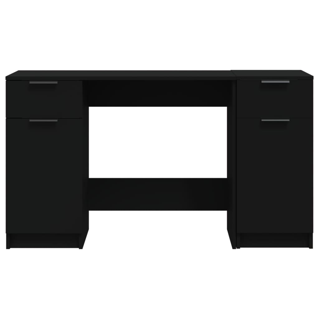 vidaXL Birou cu dulap lateral, Negru, lemn prelucrat vidaXL Birou cu dulap lateral, Negru, lemn prelucrat
