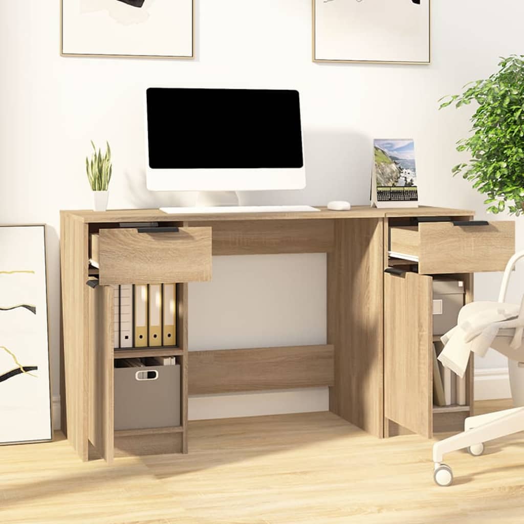 vidaXL Birou cu dulap lateral, stejar sonoma, lemn prelucrat vidaXL Birou cu dulap lateral, stejar sonoma, lemn prelucrat