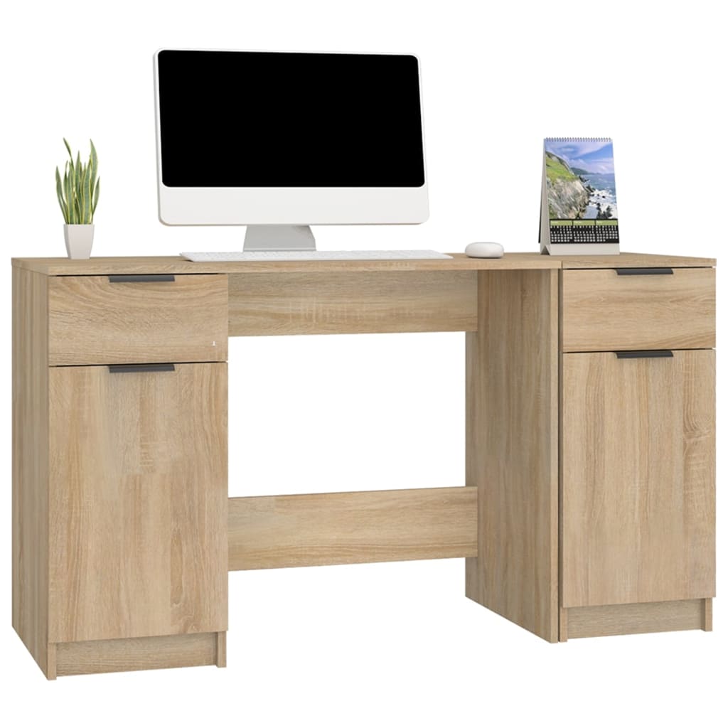 vidaXL Birou cu dulap lateral, stejar sonoma, lemn prelucrat vidaXL Birou cu dulap lateral, stejar sonoma, lemn prelucrat