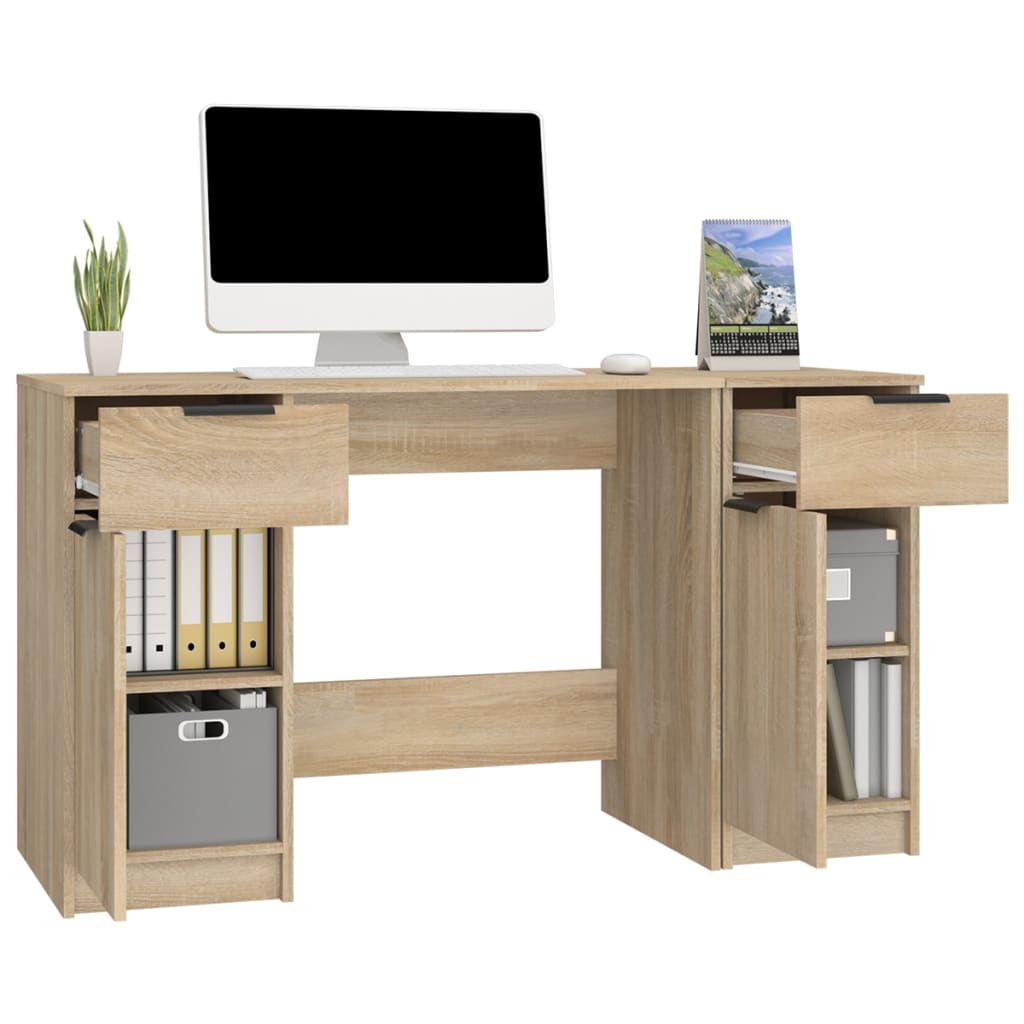 vidaXL Birou cu dulap lateral, stejar sonoma, lemn prelucrat vidaXL Birou cu dulap lateral, stejar sonoma, lemn prelucrat