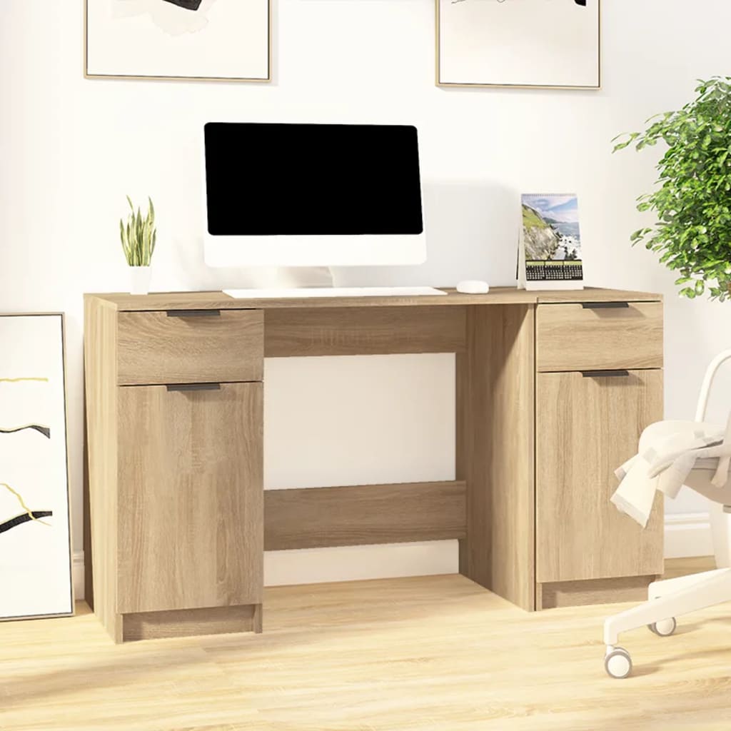 vidaXL Birou cu dulap lateral, stejar sonoma, lemn prelucrat vidaXL Birou cu dulap lateral, stejar sonoma, lemn prelucrat
