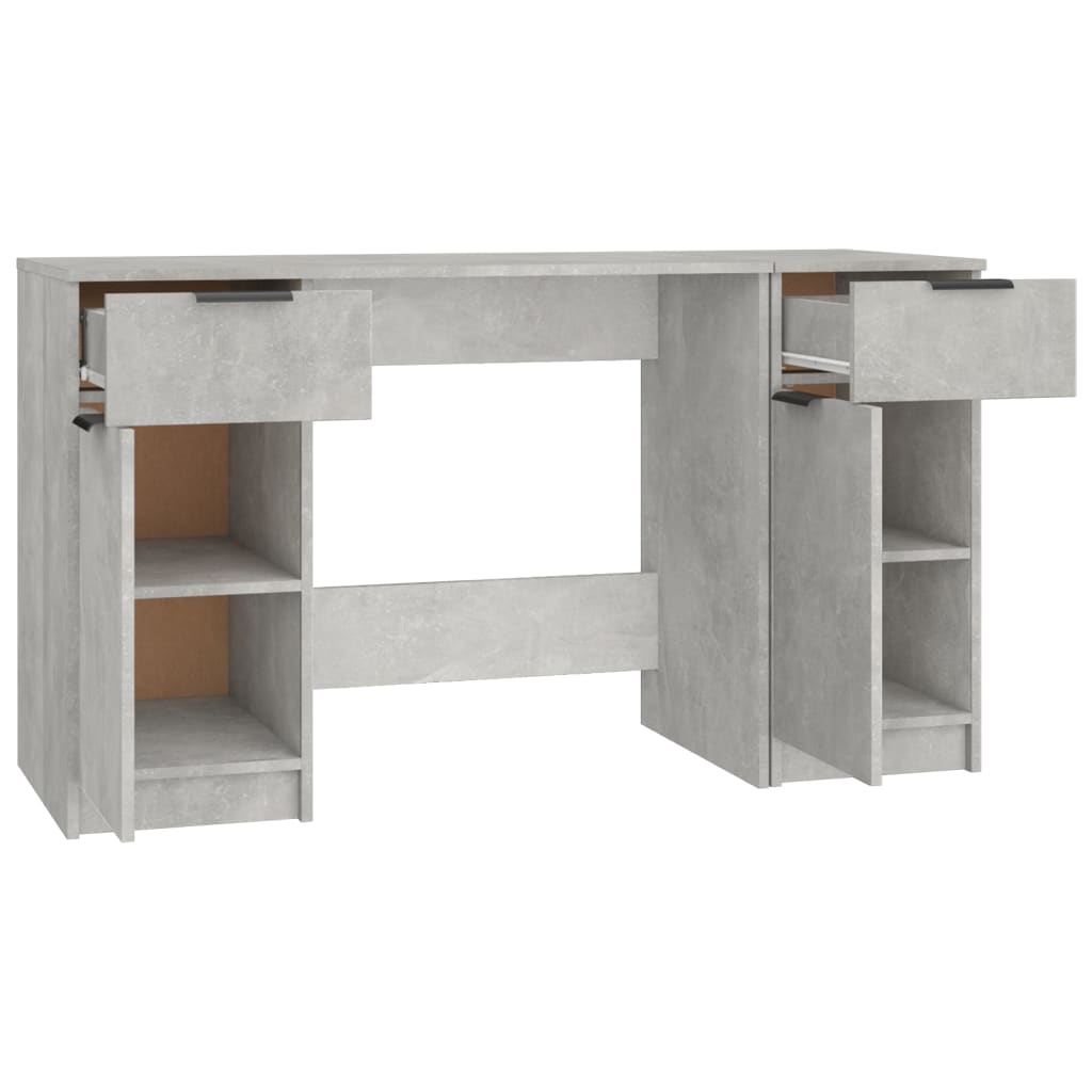 vidaXL Birou cu dulap lateral, gri beton, lemn prelucrat vidaXL Birou cu dulap lateral, gri beton, lemn prelucrat