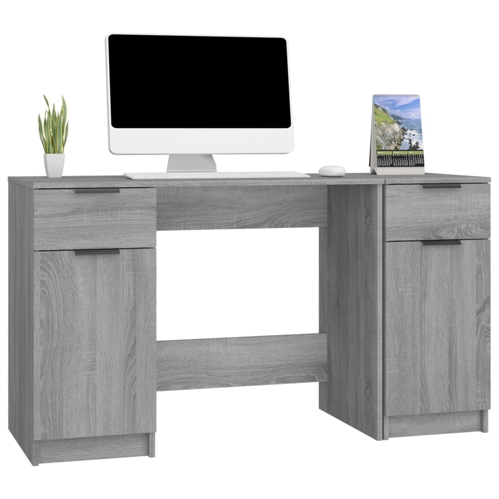 vidaXL Birou cu dulap lateral, gri sonoma, lemn prelucrat vidaXL Birou cu dulap lateral, gri sonoma, lemn prelucrat
