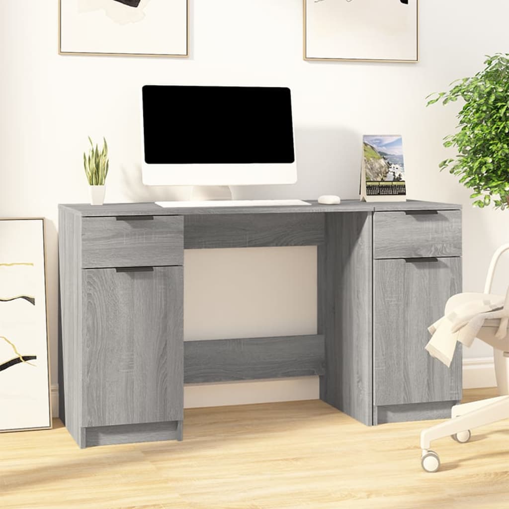 vidaXL Birou cu dulap lateral, gri sonoma, lemn prelucrat vidaXL Birou cu dulap lateral, gri sonoma, lemn prelucrat