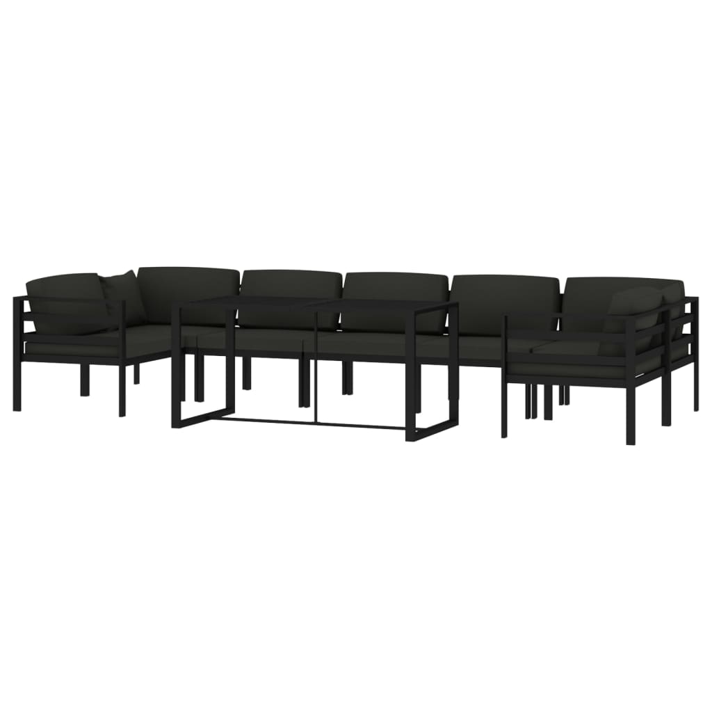vidaXL Set mobilier de grădină cu perne, 8 piese, antracit, aluminiu