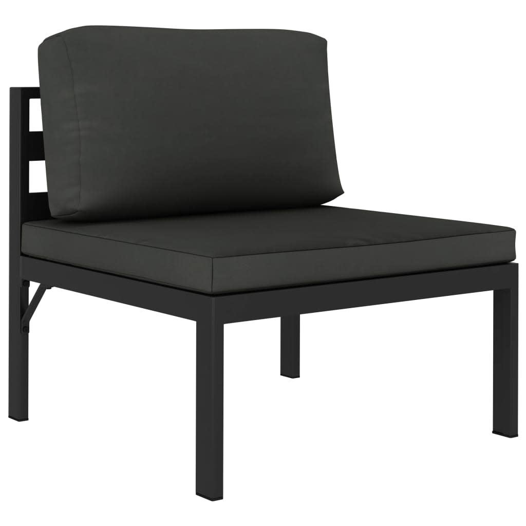 vidaXL Set mobilier relaxare grădină 10 piese perne aluminiu antracit