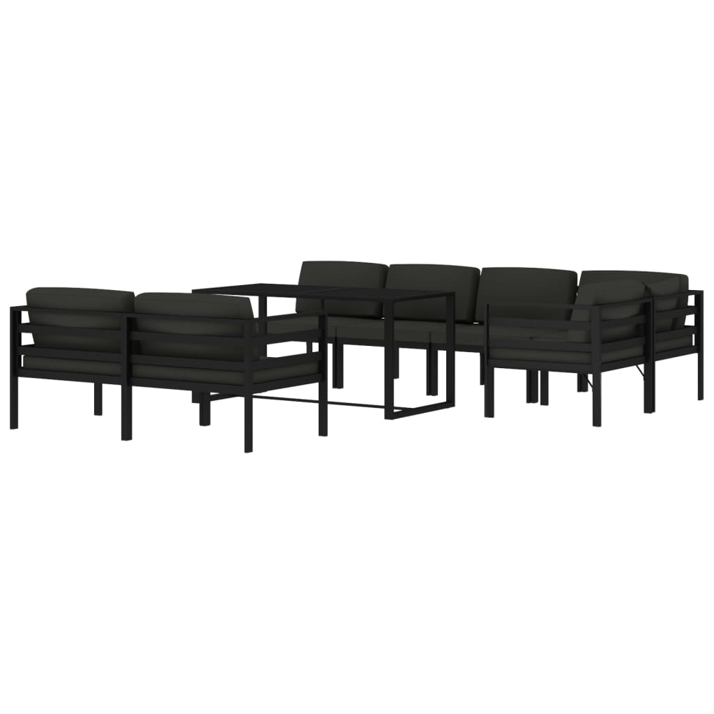 vidaXL Set mobilier de grădină cu perne, 8 piese, antracit, aluminiu