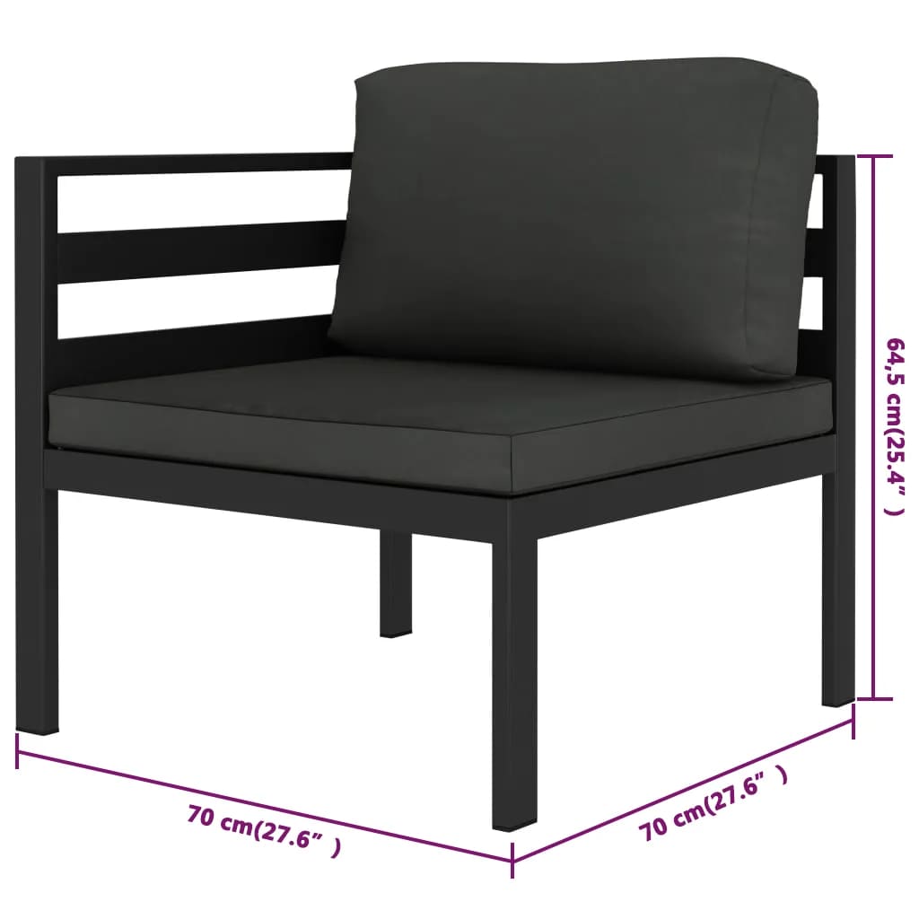 vidaXL Set mobilier de grădină cu perne, 8 piese, antracit, aluminiu