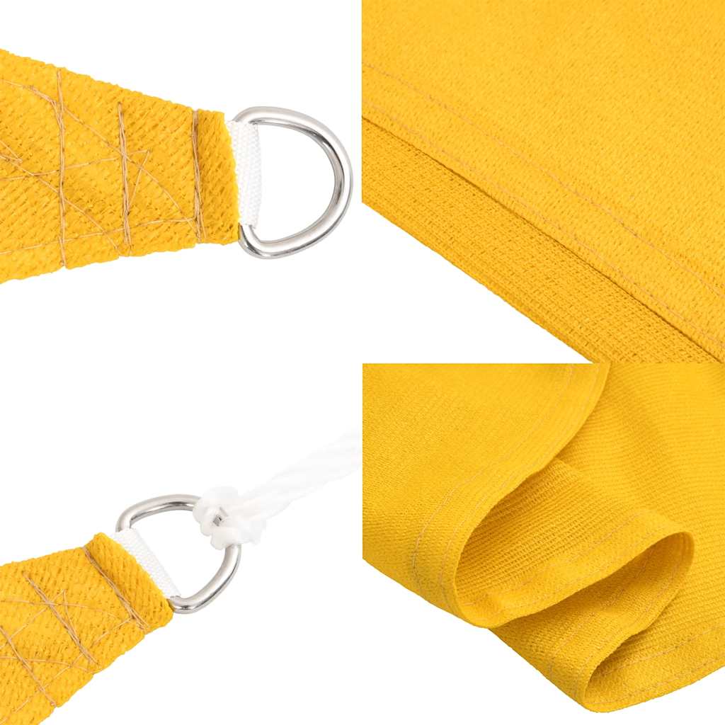 vidaXL Pânză parasolar, galben, triunghiular, 5x6x6 m, HDPE, 160 g/m²