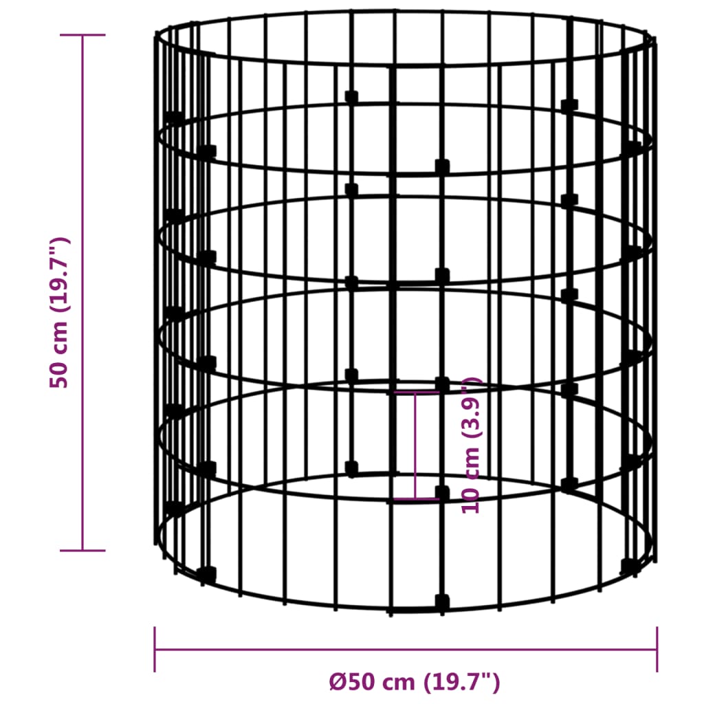 vidaXL Compostor de grădină, Ø50x50 cm, oțel galvanizat vidaXL Compostor de grădină, Ø50x50 cm, oțel galvanizat
