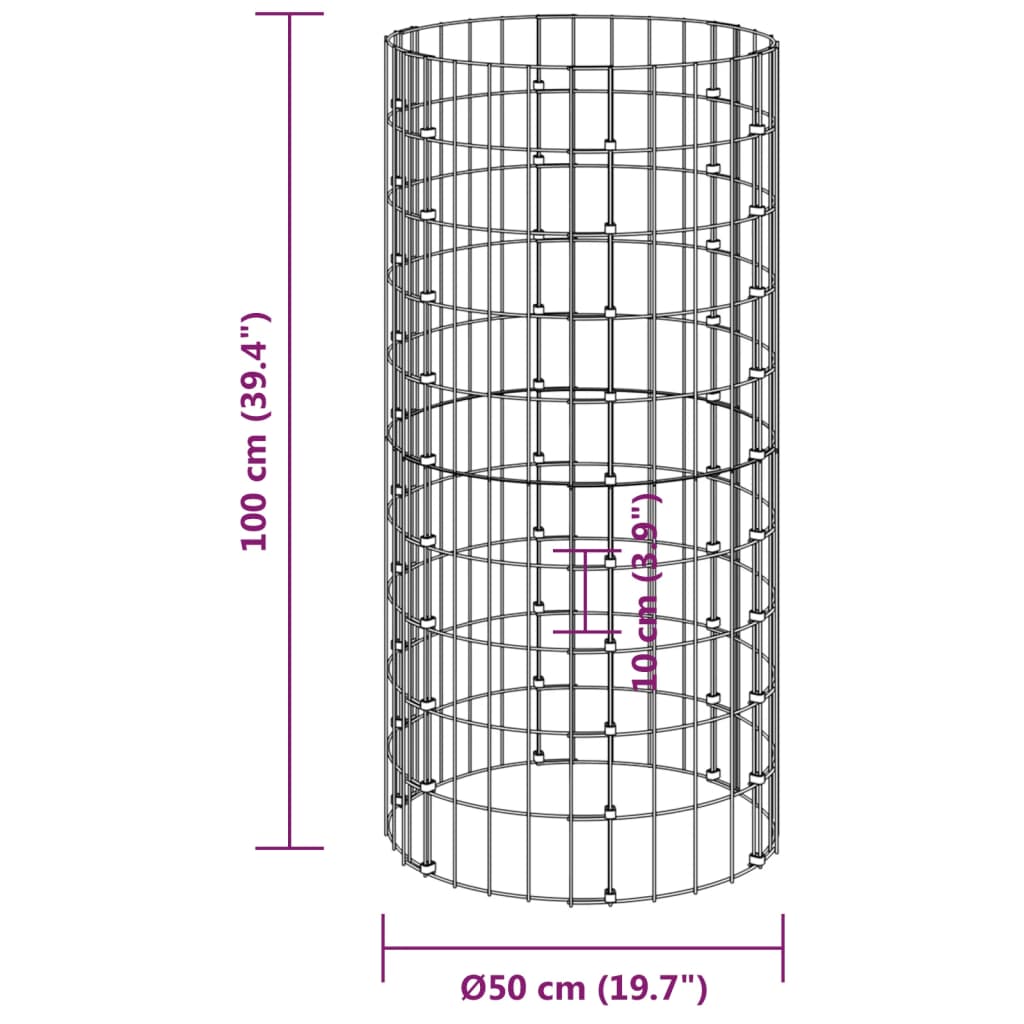 vidaXL Compostor de grădină, Ø50x100 cm, oțel galvanizat vidaXL Compostor de grădină, Ø50x100 cm, oțel galvanizat