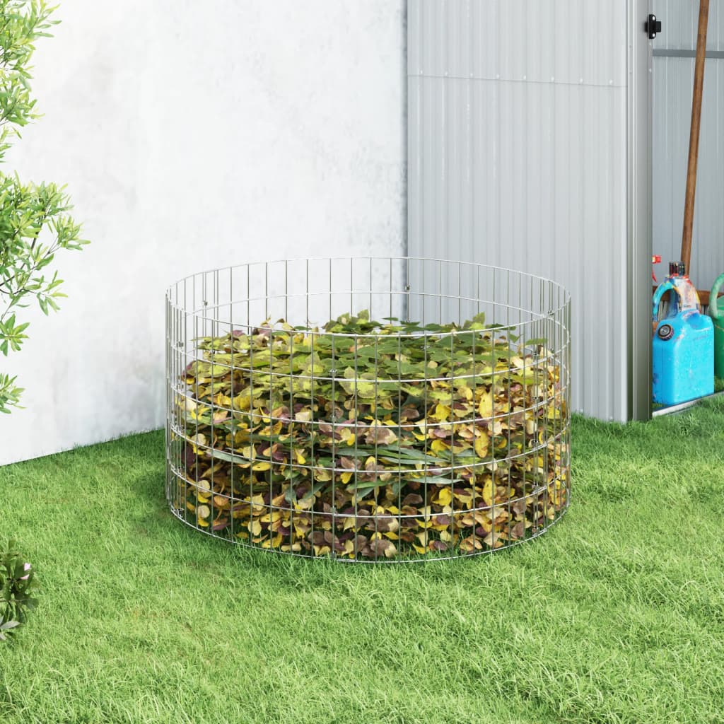 vidaXL Compostor de grădină, Ø100x50 cm, oțel galvanizat vidaXL Compostor de grădină, Ø100x50 cm, oțel galvanizat
