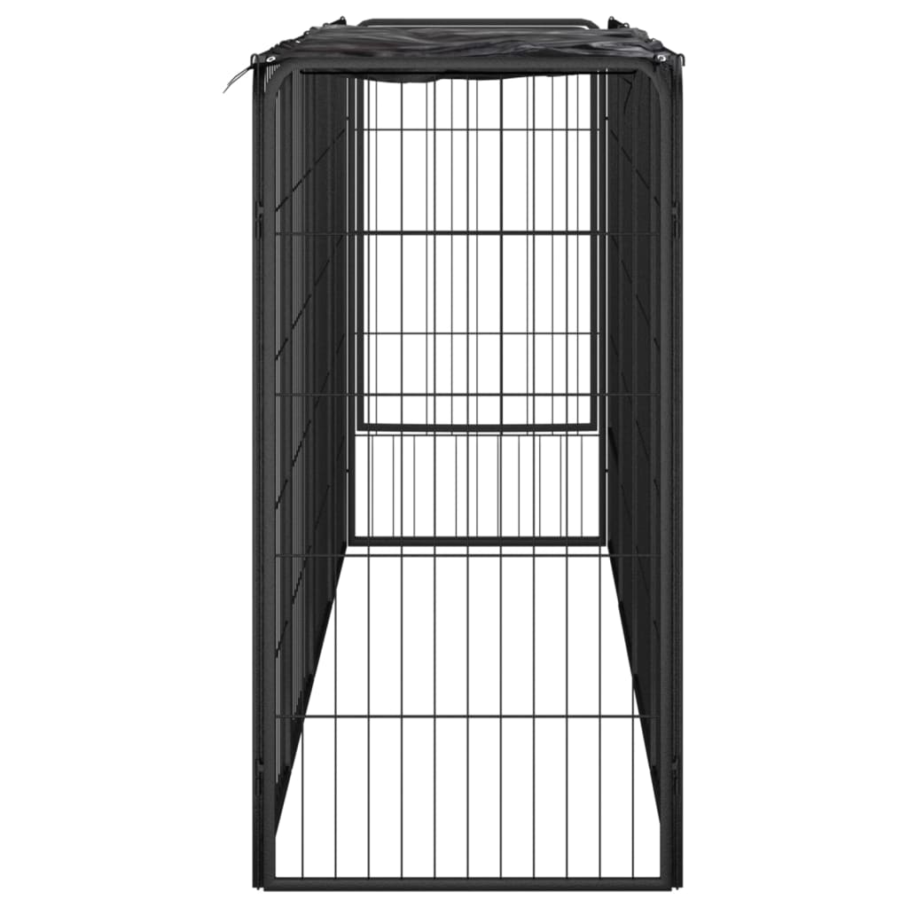 vidaXL Țarc câini 10 panouri negru 50x100 cm oțel vopsit electrostatic