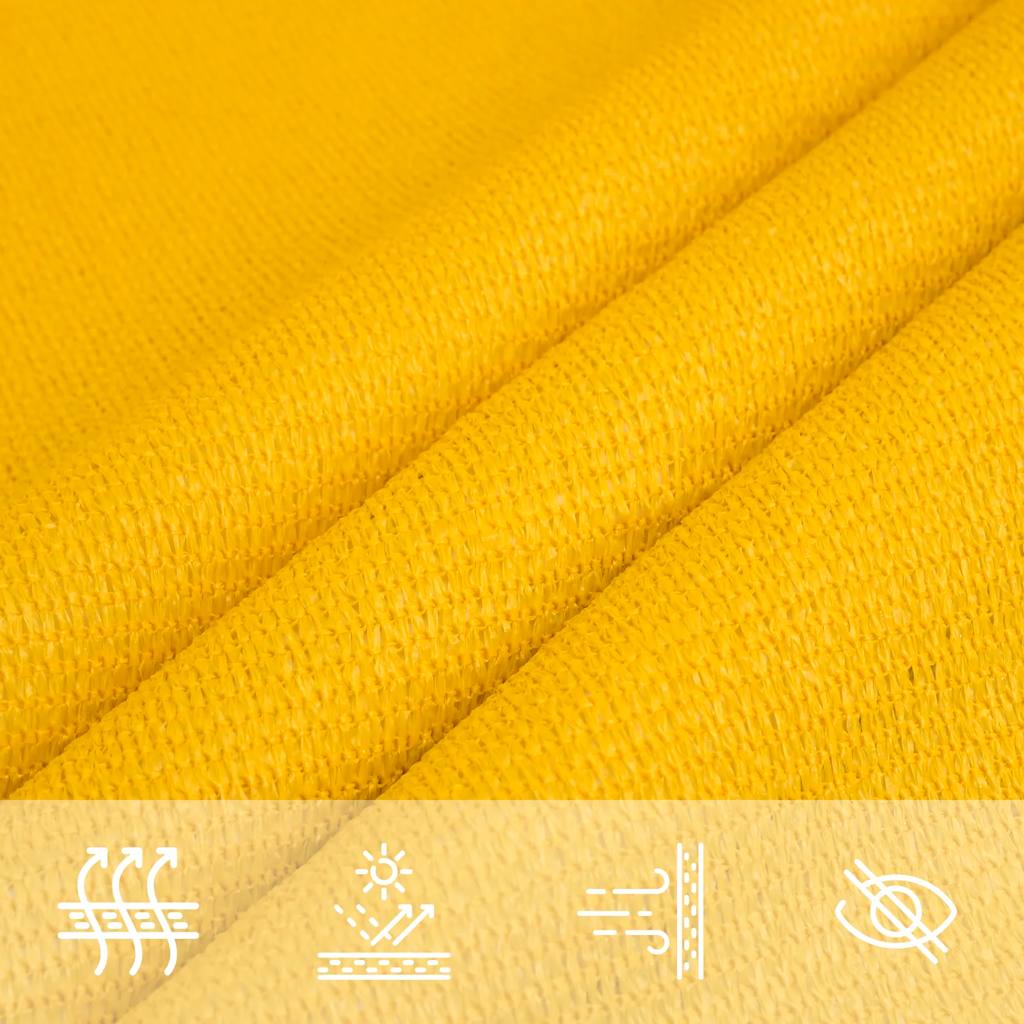 vidaXL Pânză parasolar, galben, triunghiular, 5x5x6 m, HDPE, 160 g/m²