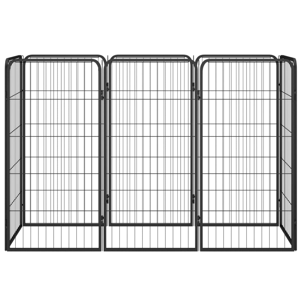 vidaXL Țarc câini 8 panouri, negru 50x100 cm oțel vopsit electrostatic
