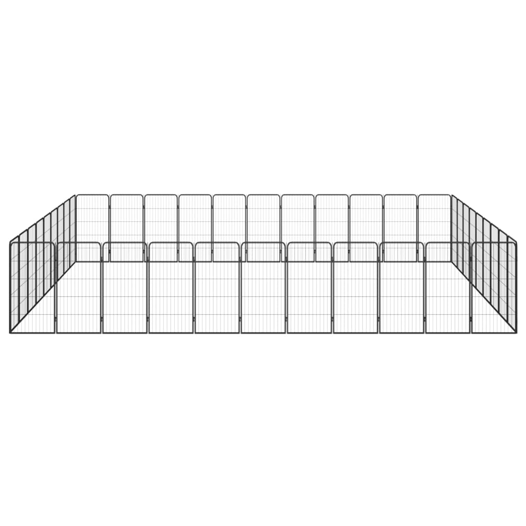 vidaXL Țarc câini 40 panouri negru 50x100 cm oțel vopsit electrostatic