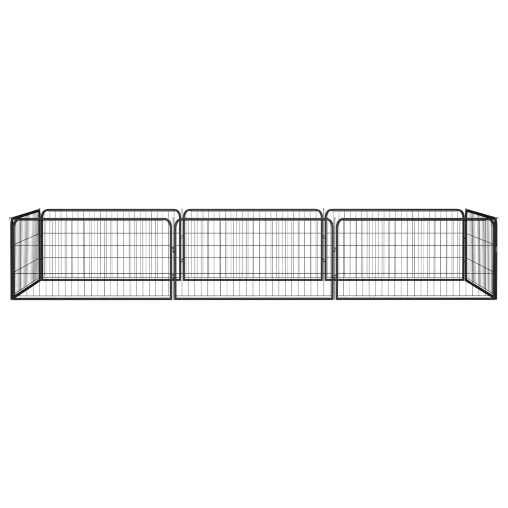 vidaXL Țarc câini 8 panouri negru 100x50 cm, oțel vopsit electrostatic vidaXL Țarc câini 8 panouri negru 100x50 cm, oțel vopsit electrostatic