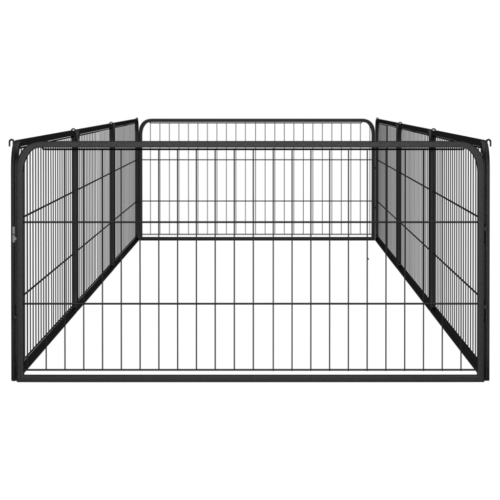 vidaXL Țarc câini 8 panouri negru 100x50 cm, oțel vopsit electrostatic vidaXL Țarc câini 8 panouri negru 100x50 cm, oțel vopsit electrostatic