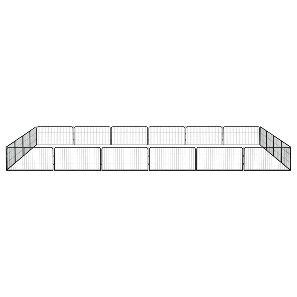 vidaXL Țarc câini 20 panouri negru 100x50 cm oțel vopsit electrostatic vidaXL Țarc câini 20 panouri negru 100x50 cm oțel vopsit electrostatic