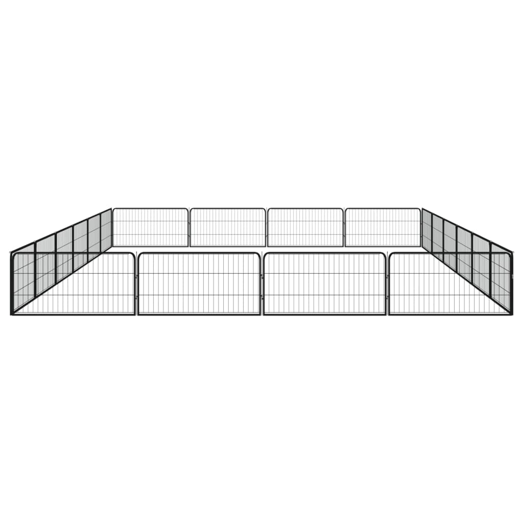 vidaXL Țarc câini 20 panouri negru 100x50 cm oțel vopsit electrostatic vidaXL Țarc câini 20 panouri negru 100x50 cm oțel vopsit electrostatic