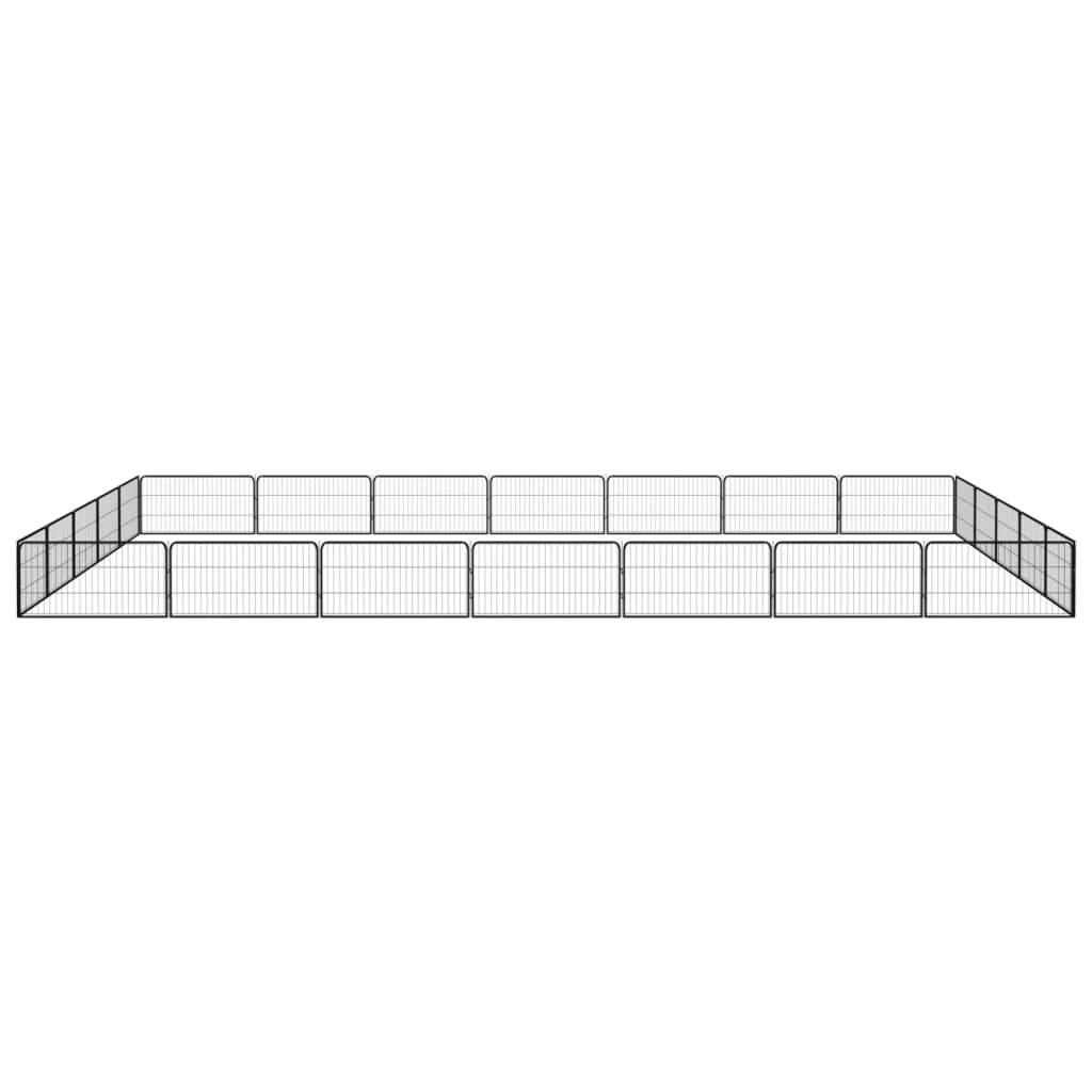 vidaXL Țarc câini 24 panouri negru 100x50 cm oțel vopsit electrostatic vidaXL Țarc câini 24 panouri negru 100x50 cm oțel vopsit electrostatic