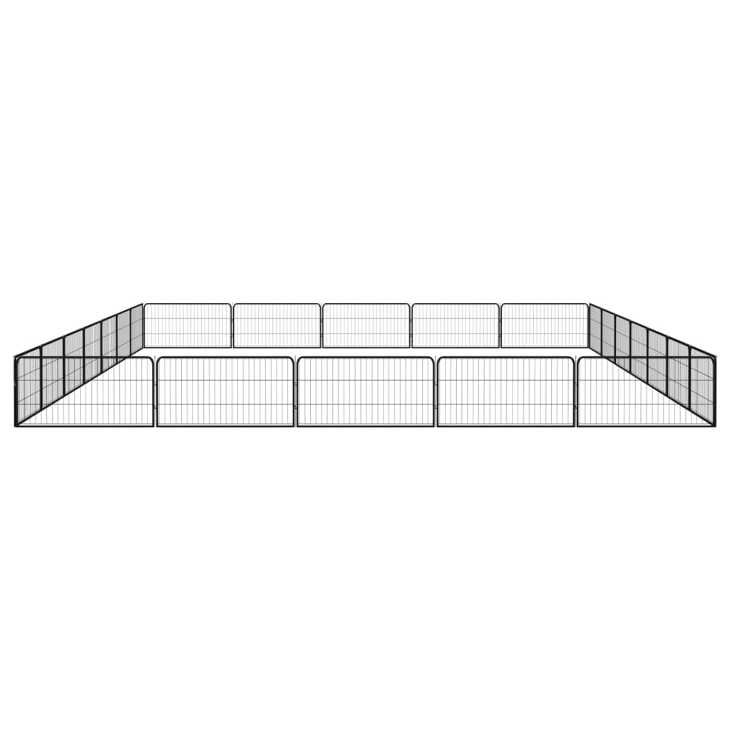 vidaXL Țarc câini 24 panouri negru 100x50 cm oțel vopsit electrostatic vidaXL Țarc câini 24 panouri negru 100x50 cm oțel vopsit electrostatic