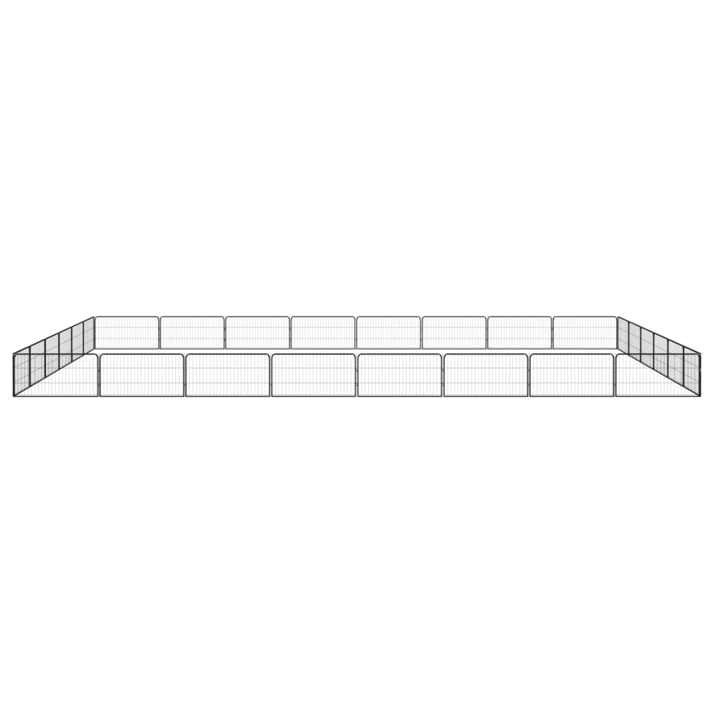 vidaXL Țarc câini 28 panouri negru 100x50 cm oțel vopsit electrostatic vidaXL Țarc câini 28 panouri negru 100x50 cm oțel vopsit electrostatic