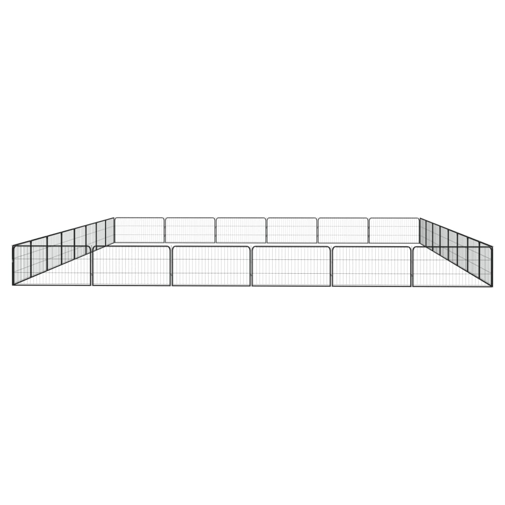 vidaXL Țarc câini 28 panouri negru 100x50 cm oțel vopsit electrostatic vidaXL Țarc câini 28 panouri negru 100x50 cm oțel vopsit electrostatic