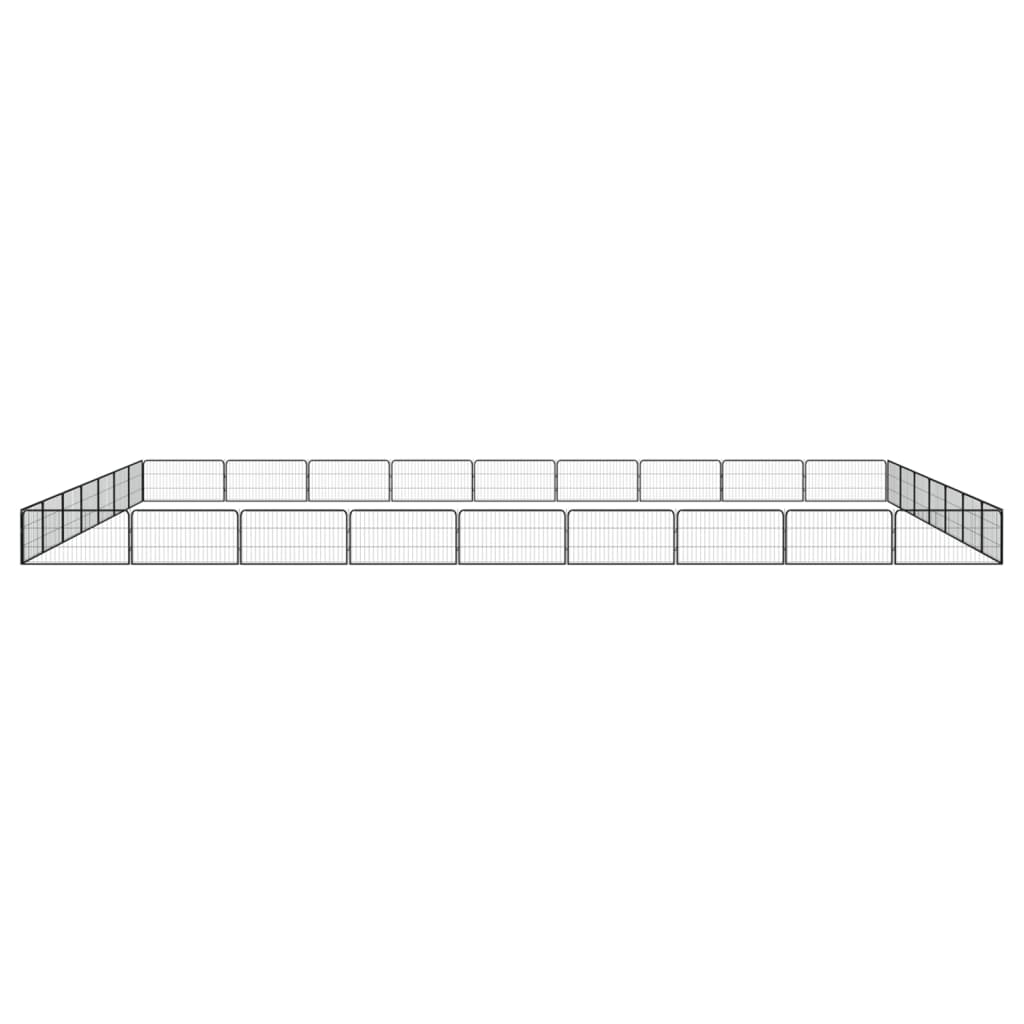 vidaXL Țarc câini 32 panouri negru 100x50 cm oțel vopsit electrostatic vidaXL Țarc câini 32 panouri negru 100x50 cm oțel vopsit electrostatic
