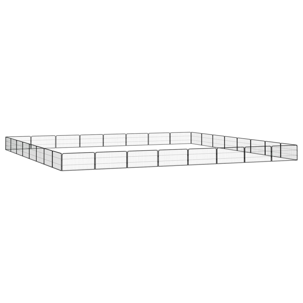 vidaXL Țarc câini 32 panouri negru 100x50 cm oțel vopsit electrostatic vidaXL Țarc câini 32 panouri negru 100x50 cm oțel vopsit electrostatic