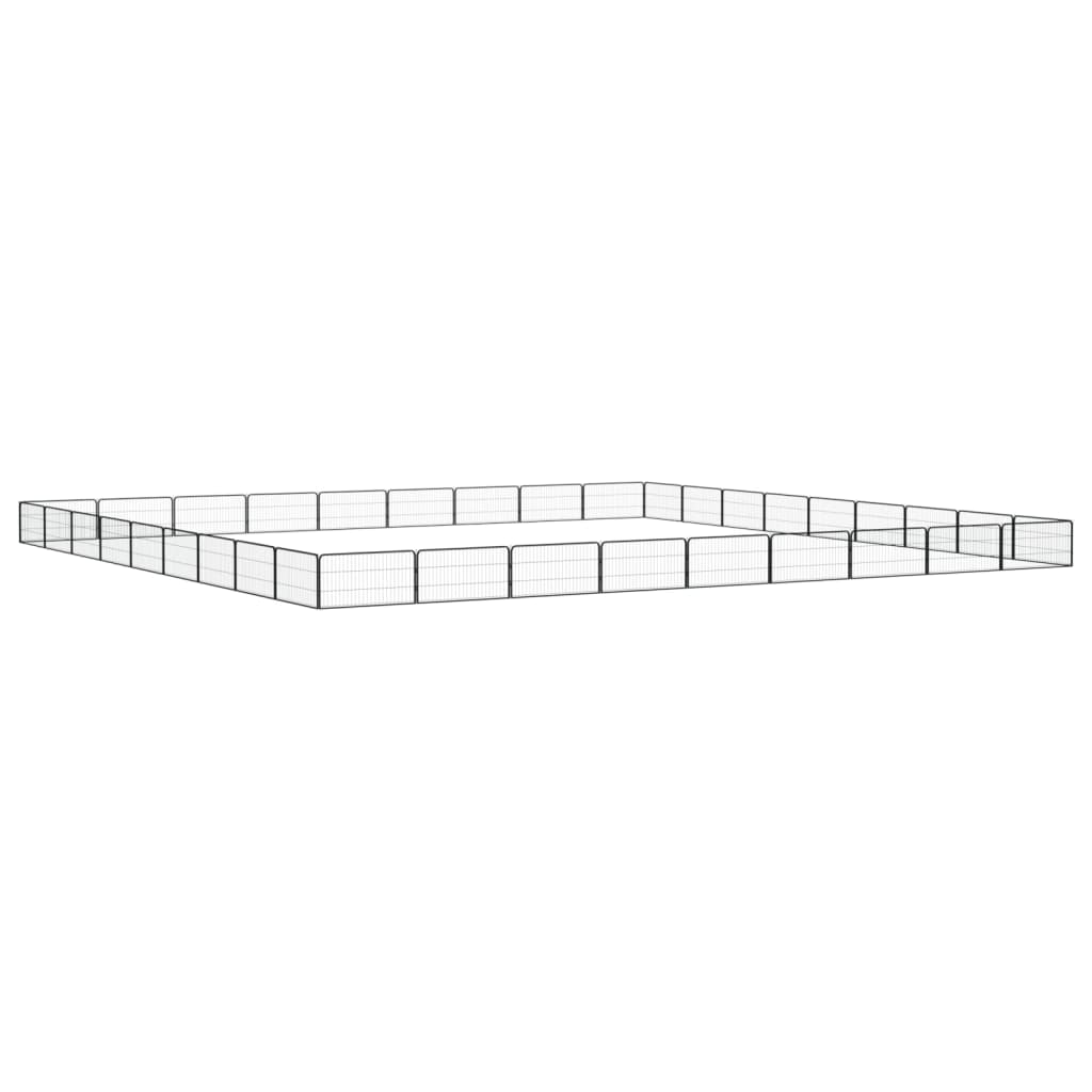 vidaXL Țarc câini 36 panouri negru 100x50 cm oțel vopsit electrostatic vidaXL Țarc câini 36 panouri negru 100x50 cm oțel vopsit electrostatic