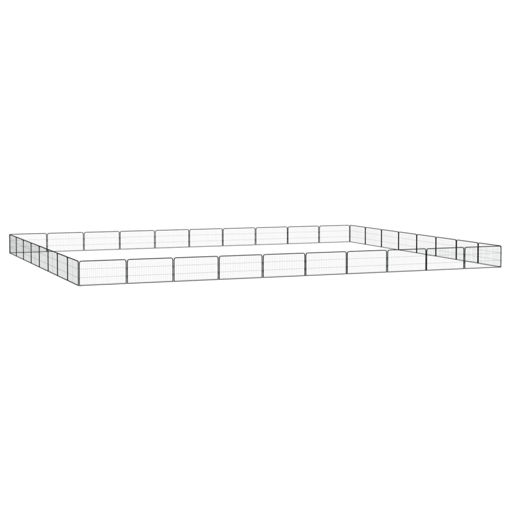 vidaXL Țarc câini 36 panouri negru 100x50 cm oțel vopsit electrostatic vidaXL Țarc câini 36 panouri negru 100x50 cm oțel vopsit electrostatic