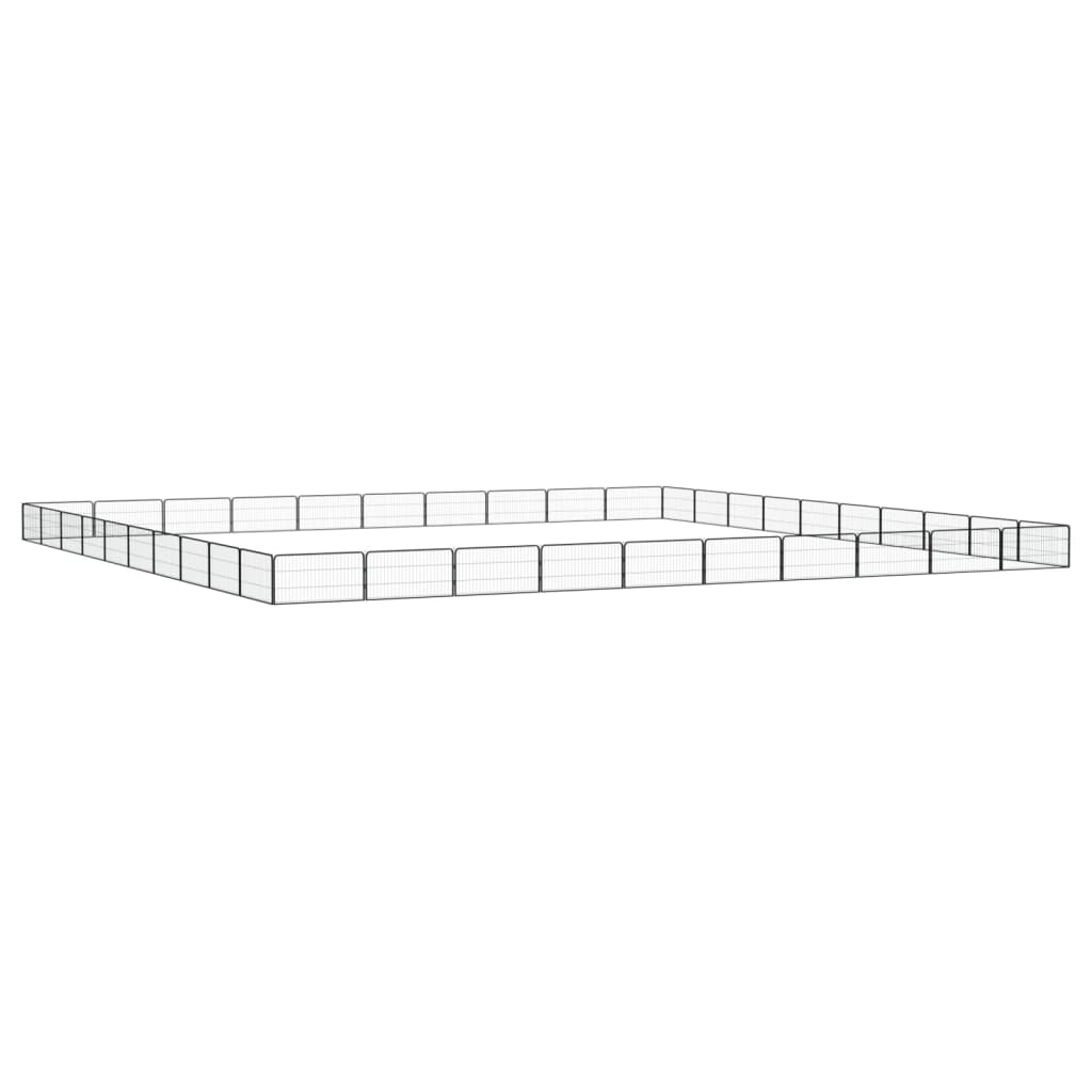 vidaXL Țarc câini 40 panouri negru 100x50 cm oțel vopsit electrostatic
