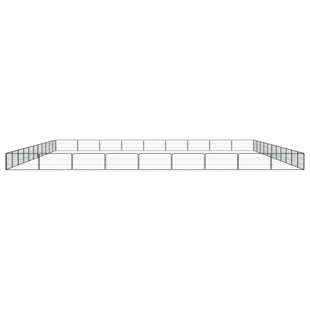 vidaXL Țarc câini 40 panouri negru 100x50 cm oțel vopsit electrostatic