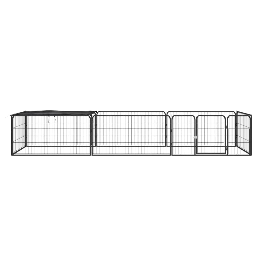 vidaXL Țarc câini 8 panouri negru 100x50 cm, oțel vopsit electrostatic vidaXL Țarc câini 8 panouri negru 100x50 cm, oțel vopsit electrostatic