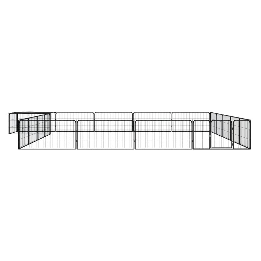 vidaXL Țarc câini 20 panouri negru 100x50 cm oțel vopsit electrostatic