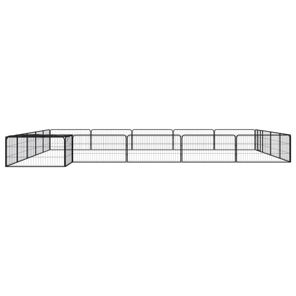 vidaXL Țarc câini 20 panouri negru 100x50 cm oțel vopsit electrostatic
