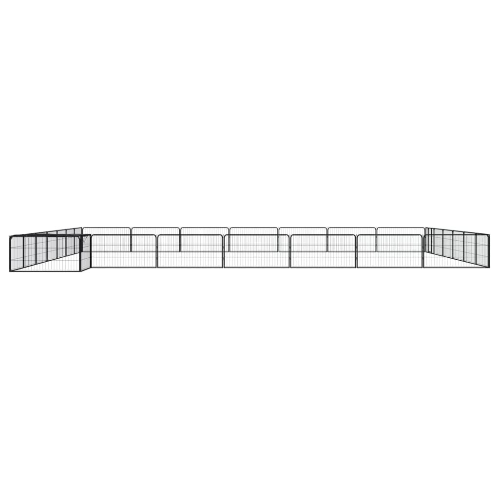 vidaXL Țarc câini 28 panouri negru 100x50 cm oțel vopsit electrostatic vidaXL Țarc câini 28 panouri negru 100x50 cm oțel vopsit electrostatic