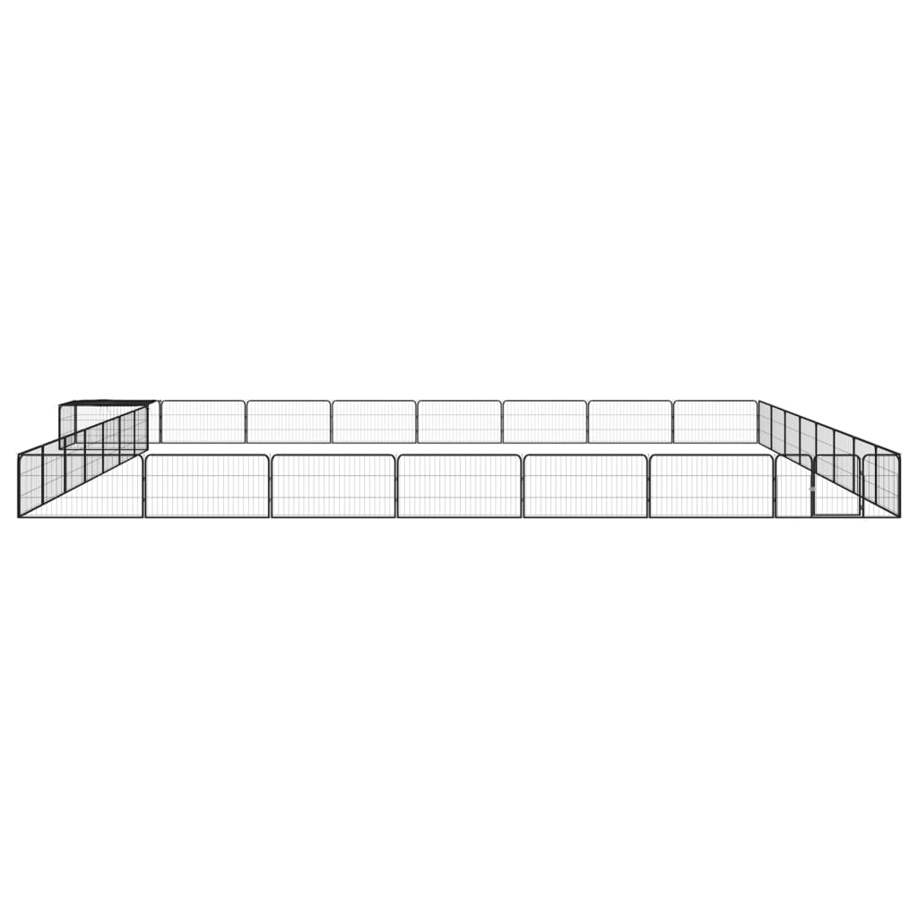 vidaXL Țarc câini 32 panouri negru 100x50 cm oțel vopsit electrostatic vidaXL Țarc câini 32 panouri negru 100x50 cm oțel vopsit electrostatic