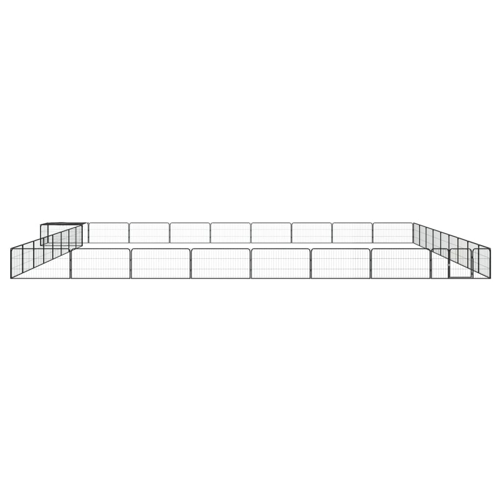 vidaXL Țarc câini 36 panouri negru 100x50 cm oțel vopsit electrostatic vidaXL Țarc câini 36 panouri negru 100x50 cm oțel vopsit electrostatic