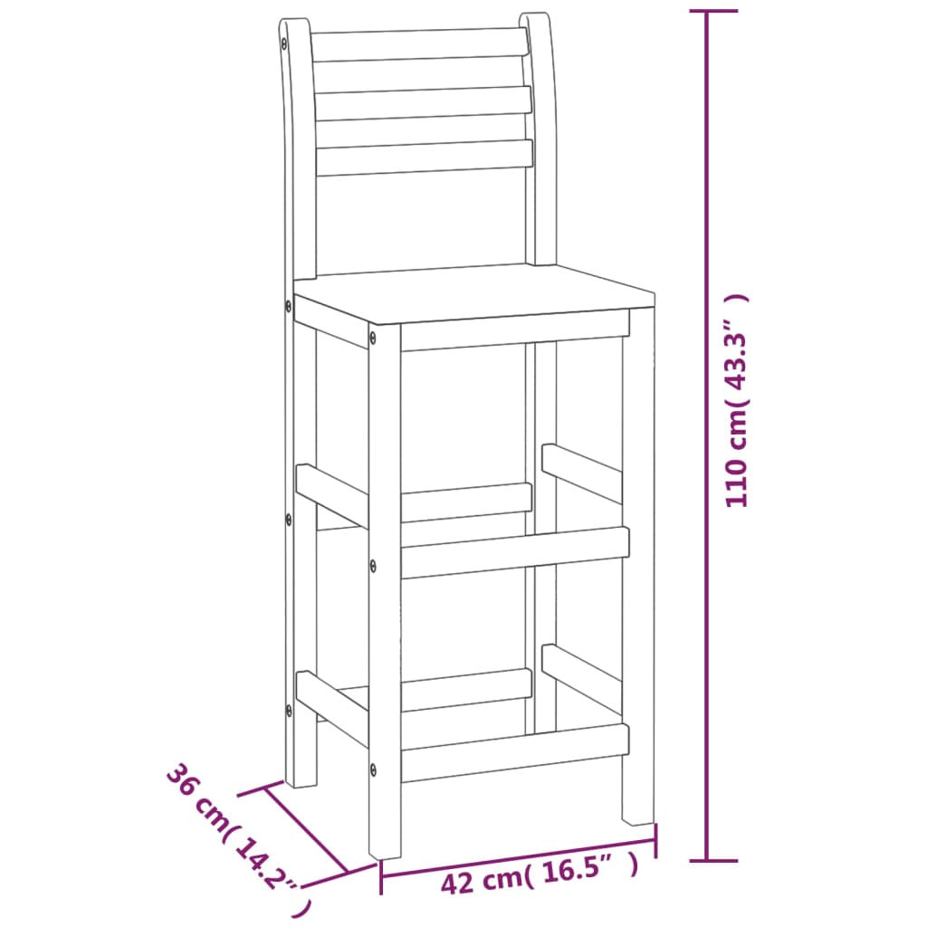 vidaXL Taburete de bar, 8 buc., lemn masiv de acacia vidaXL Taburete de bar, 8 buc., lemn masiv de acacia