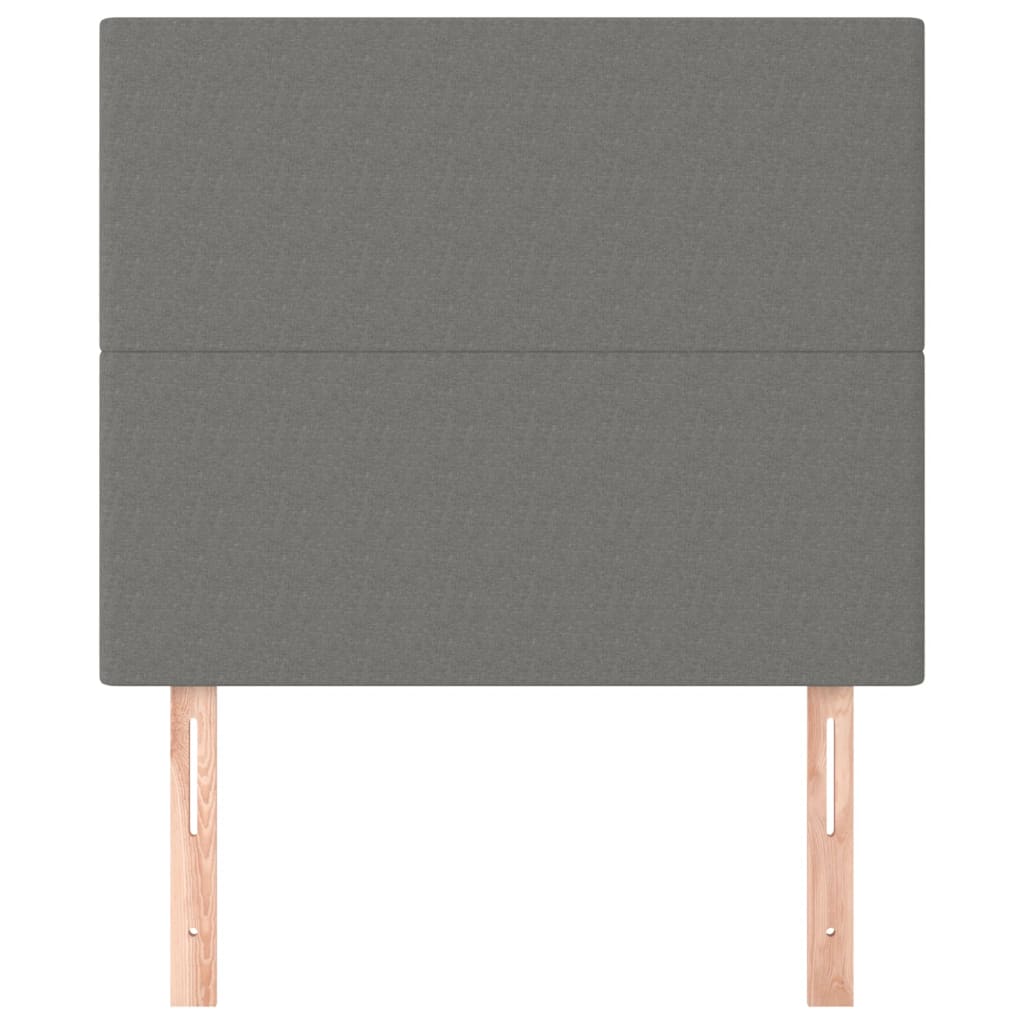 vidaXL Tăblii de pat, 2 buc, gri închis, 80x5x78/88 cm, textil
