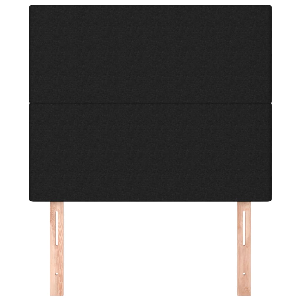 vidaXL Tăblie de pat neagră 80x5x118/128 cm, material textil