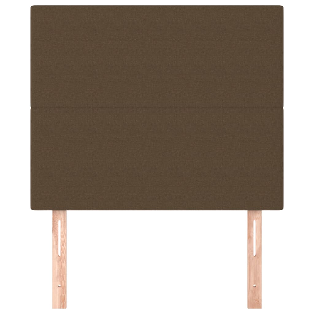 vidaXL Tăblii de pat, 2 buc, maro închis, 80x5x78/88 cm, textil