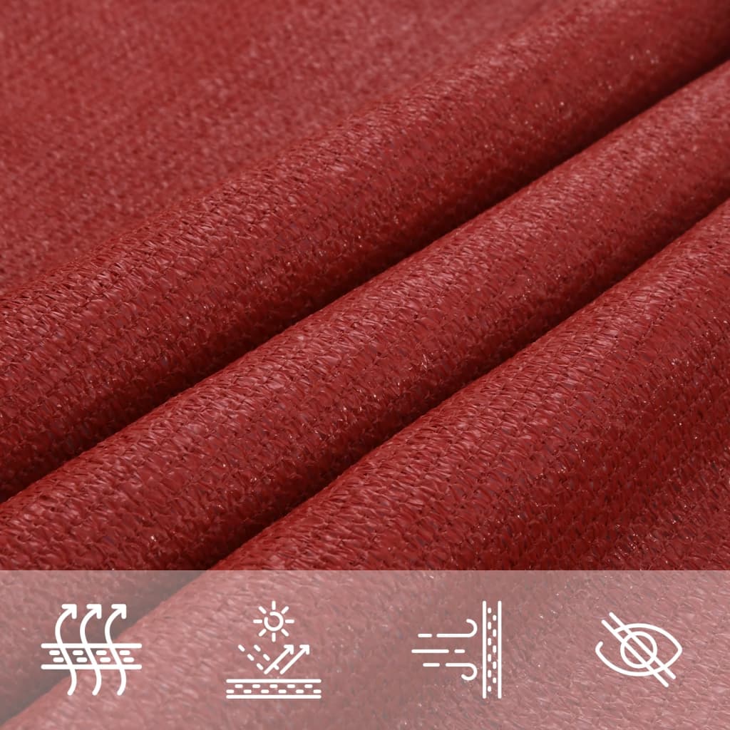vidaXL Pânză parasolar, roșu, 2,5 x 2,5 m, 160 g/m², HDPE