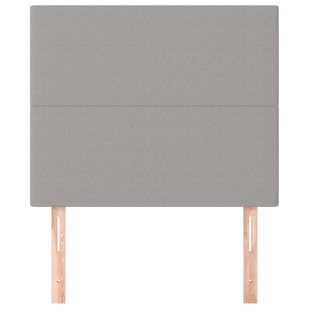 vidaXL Tăblii de pat, 2 buc, gri deschis, 90x5x78/88 cm, textil