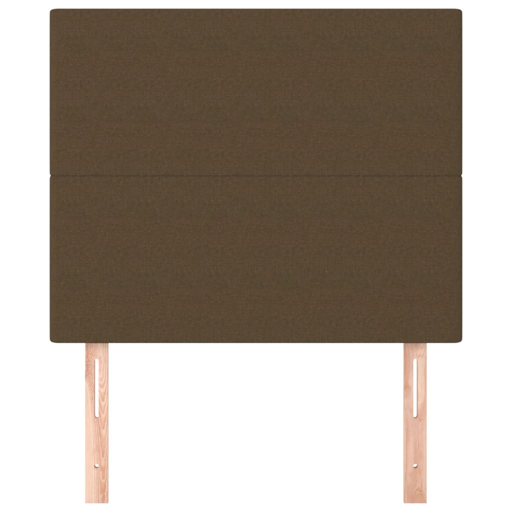 vidaXL Tăblii de pat, 2 buc, maro închis, 90x5x78/88 cm, textil