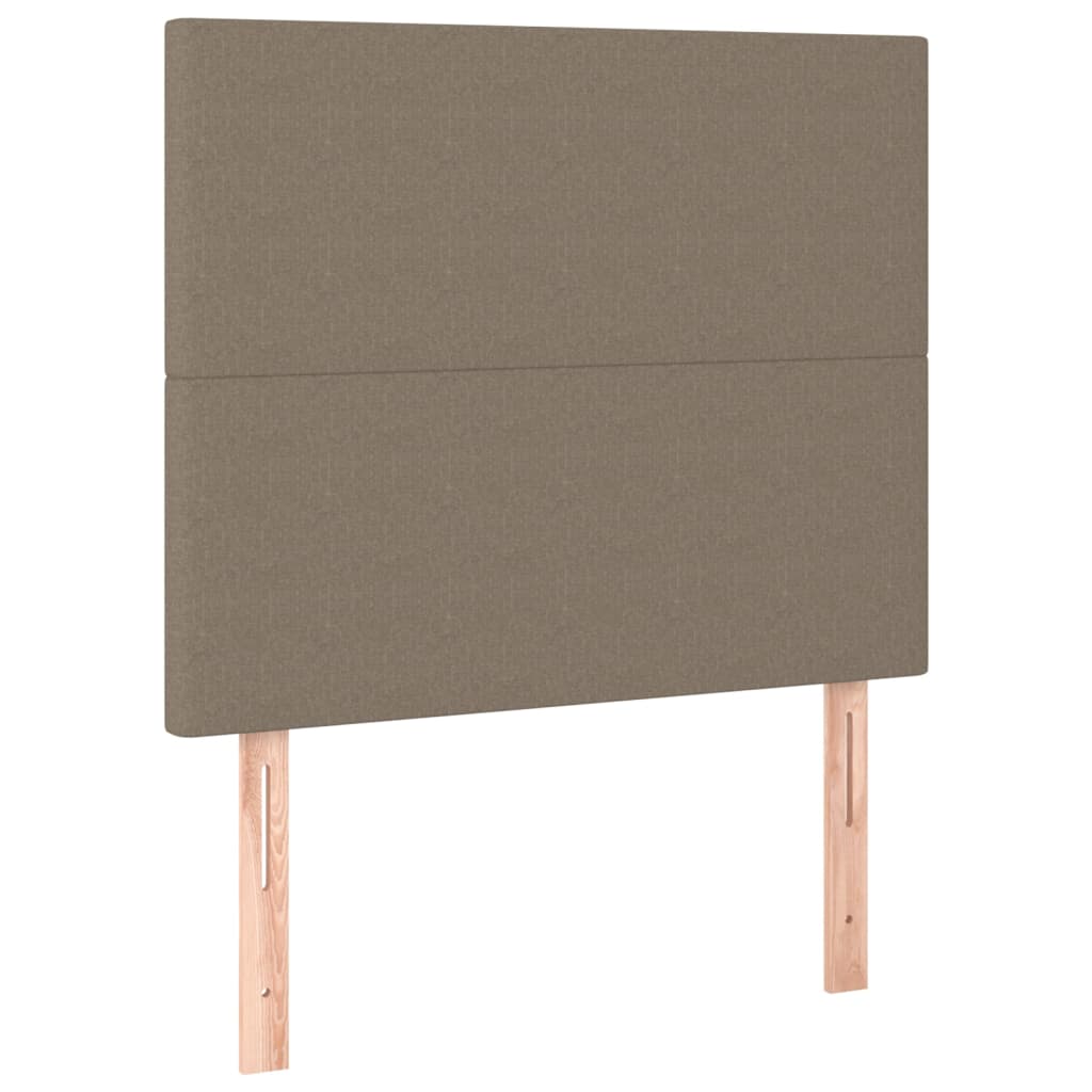 vidaXL Tăblii de pat, 2 buc, gri taupe, 90x5x78/88 cm, textil vidaXL Tăblii de pat, 2 buc, gri taupe, 90x5x78/88 cm, textil