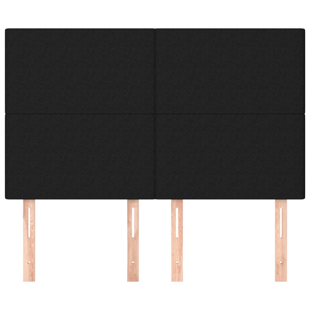 vidaXL Tăblii de pat, 4 buc, negru, 72x5x78/88 cm, textil vidaXL Tăblii de pat, 4 buc, negru, 72x5x78/88 cm, textil