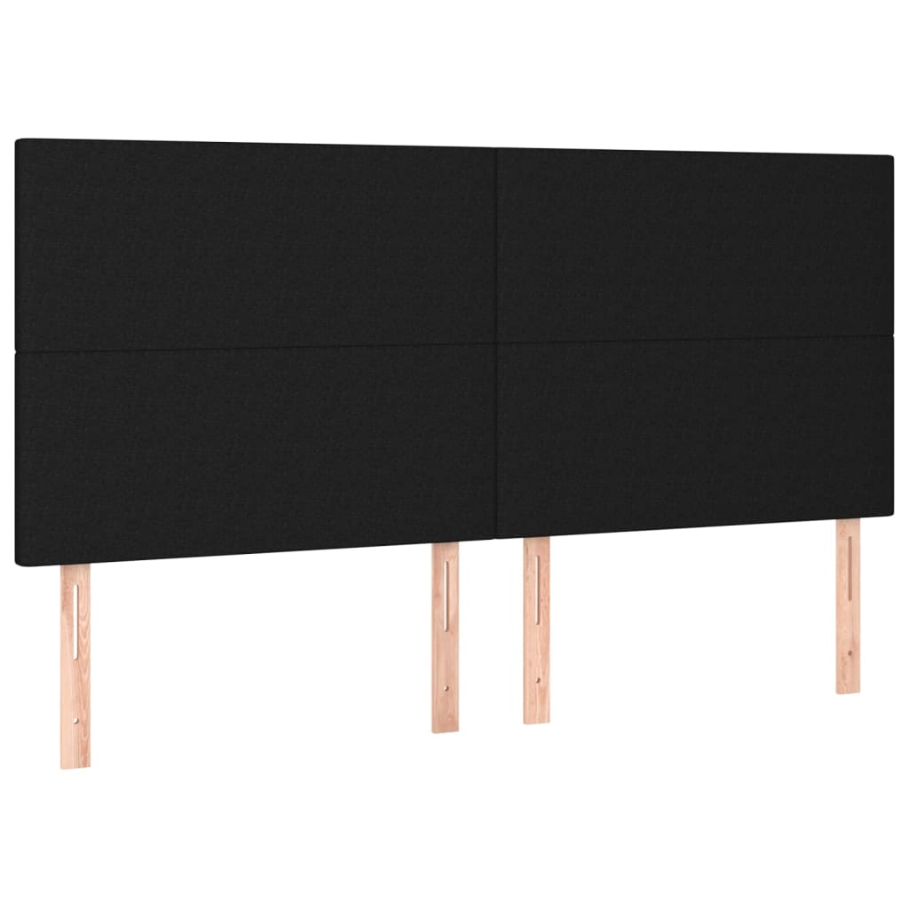 vidaXL Tăblii de pat, 4 buc, negru, 80x5x78/88 cm, textil vidaXL Tăblii de pat, 4 buc, negru, 80x5x78/88 cm, textil